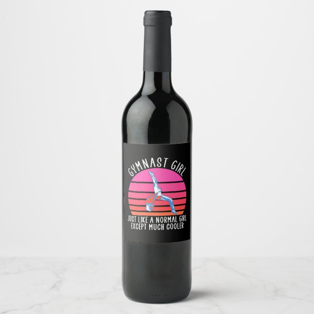 Étiquette Pour Bouteilles De Vin Gymnaste Girl (Devant)