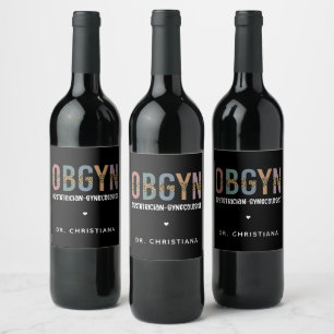 Étiquette Pour Bouteilles De Vin Gynécologue obstétricien OBGYN personnalisé