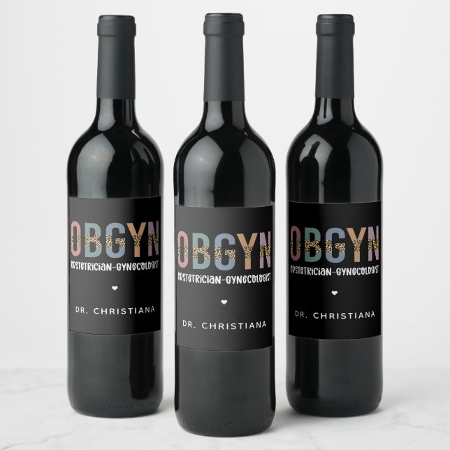Étiquette Pour Bouteilles De Vin Gynécologue obstétricien OBGYN personnalisé (Bouteilles)