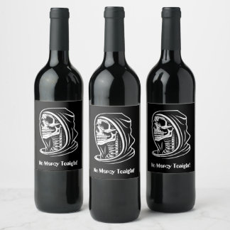 Étiquette Pour Bouteilles De Vin Halloween Grim Reaper Mode Partie
