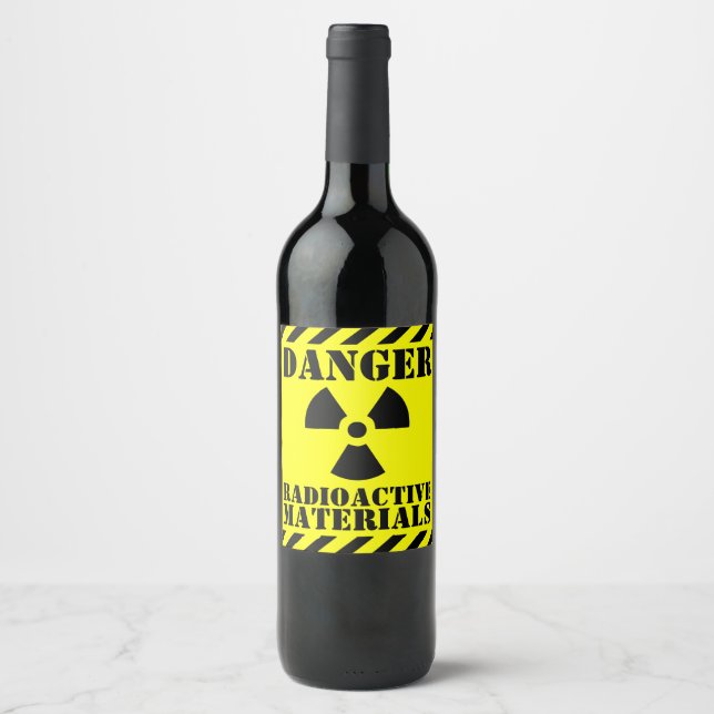 Étiquette Pour Bouteilles De Vin Halloween matière RADIOACTIVE drôle (Devant)