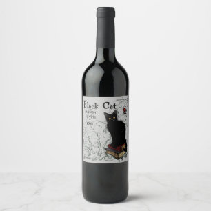 Étiquette Pour Bouteilles De Vin Halloween Poison Chat Noir