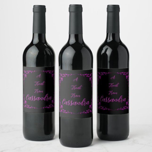 Étiquette Pour Bouteilles De Vin Halloween Poison violet Personnalisé (Bouteilles)