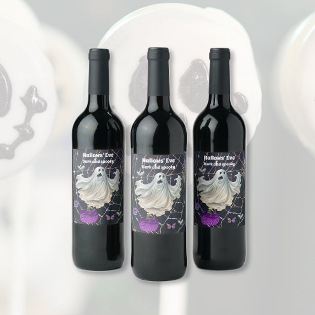 Étiquette Pour Bouteilles De Vin Halloween sombre et Éffrayant (Créateur téléchargé)