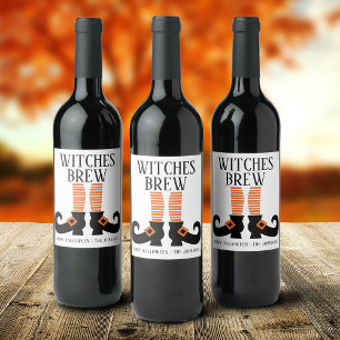 Étiquette Pour Bouteilles De Vin Halloween Sorcières Brasserie Personnalisée