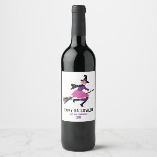 Étiquette Pour Bouteilles De Vin Halloween Witch Wine Party