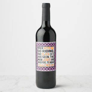 Étiquette Pour Bouteilles De Vin Hallween Sayes, fête d'Halloween