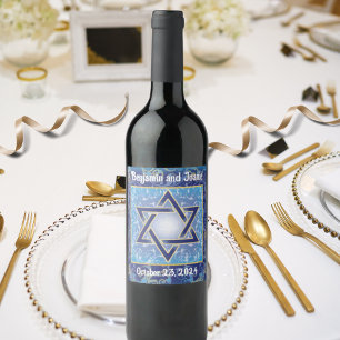 Étiquette Pour Bouteilles De Vin Hanoukka Vin Étiquette Mariage juif
