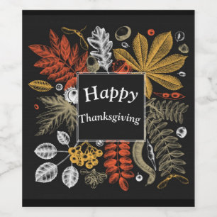 Étiquette Pour Bouteilles De Vin Happy Thanksgiving