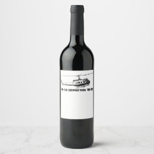 Étiquette Pour Bouteilles De Vin Hélicoptère Iroquois UH-1H