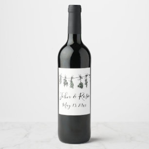 Étiquette Pour Bouteilles De Vin Herbes du jardin jardin botanique