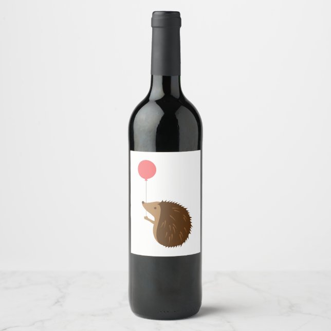Étiquette Pour Bouteilles De Vin Hérisson d'anniversaire (Devant)