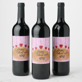 Étiquette Pour Bouteilles De Vin Heureuse Sainte-Valentin