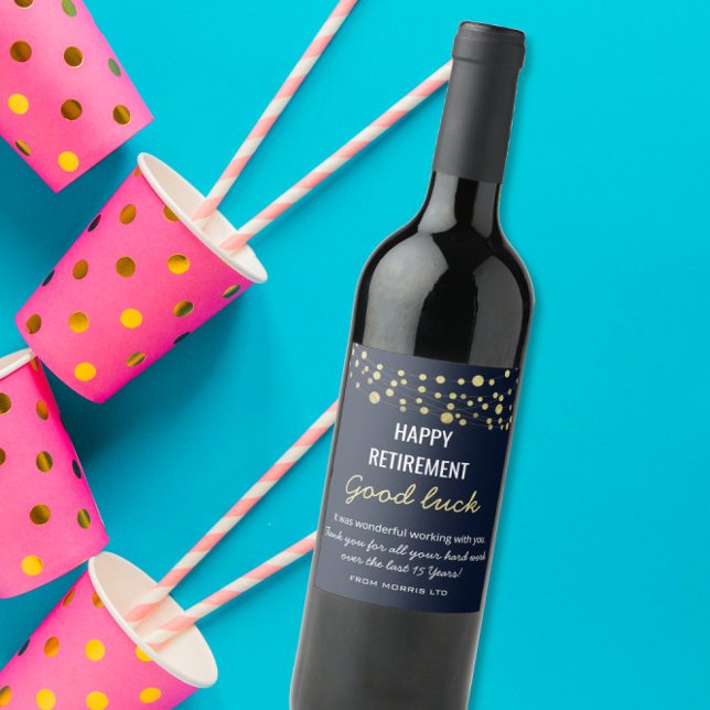 ÉTIQUETTE POUR BOUTEILLES DE VIN HEUREUX ÉTIQUETTE VIN DE RETRAITE (Créateur téléchargé)