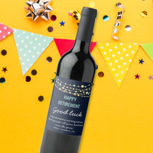 ÉTIQUETTE POUR BOUTEILLES DE VIN HEUREUX ÉTIQUETTE VIN DE RETRAITE