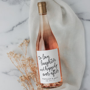 Étiquette Pour Bouteilles De Vin Heureux toujours après   Mariage personnalisé