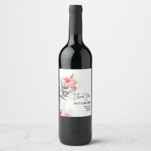 Étiquette Pour Bouteilles De Vin Hibiscus tropical