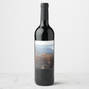 Étiquette Pour Bouteilles De Vin Highland Cow