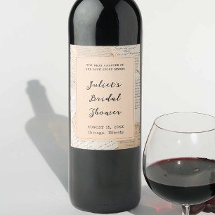Étiquette Pour Bouteilles De Vin Histoire d'amour de la prochaine fête de mariage C