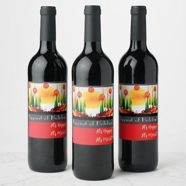 Étiquette Pour Bouteilles De Vin Holiday within the Pines! (Bouteilles)