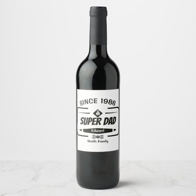 Étiquette Pour Bouteilles De Vin Hommage au super héros (Devant)