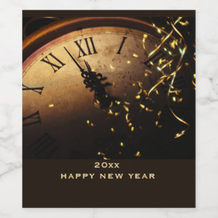 Étiquette Pour Bouteilles De Vin Horloge décorative, Réveillon du Nouvel An