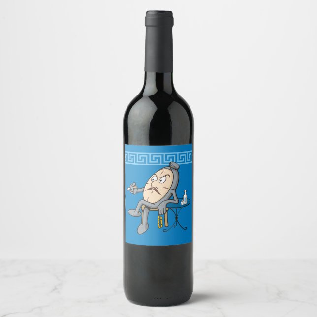 Étiquette Pour Bouteilles De Vin Horloge détendue (Devant)