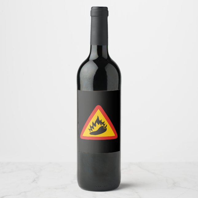 Étiquette Pour Bouteilles De Vin Hot pepper danger (Devant)