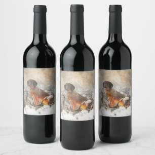 Étiquette Pour Bouteilles De Vin Hound de montagne bavarois, Art