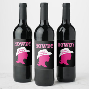 Étiquette Pour Bouteilles De Vin Howdy Nashville Bachelorette