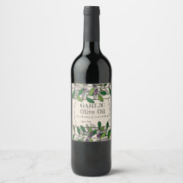 Étiquette Pour Bouteilles De Vin Huile d'olive aromatisée à la branche d'huile d'ol