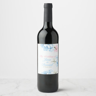 Étiquette Pour Bouteilles De Vin Hydrangeas Pastel Bloom
