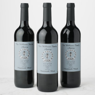Étiquette Pour Bouteilles De Vin Hydromel Maison Vin de Miel Reine Abeille Bleu