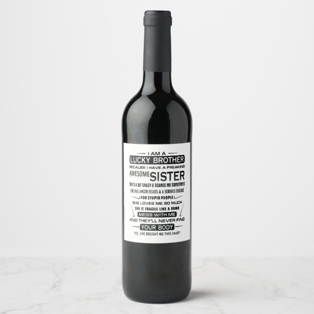 Étiquette Pour Bouteilles De Vin I. A. Lucky Brother Christmas (Devant)