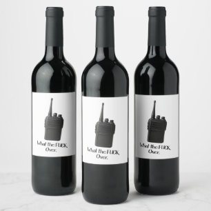 Étiquette Pour Bouteilles De Vin Icône Fu*k Sur L'Icône Drôle Walkie Talkie
