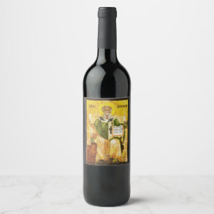 Étiquette Pour Bouteilles De Vin Icône orthodoxe de saint Athanase d'Alexandrie