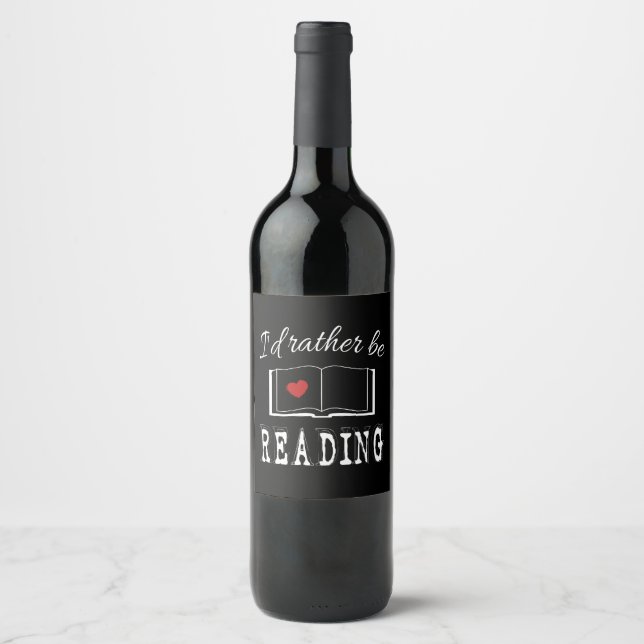 Étiquette Pour Bouteilles De Vin I'd rather be reading (Devant)