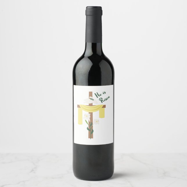 Étiquette Pour Bouteilles De Vin Il Est Ressuscité (Devant)