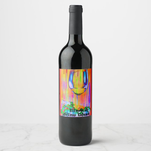 Étiquette Pour Bouteilles De Vin Il est temps de boire (Devant)