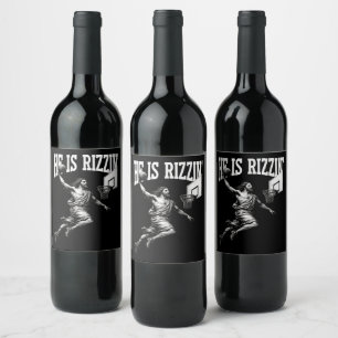 Étiquette Pour Bouteilles De Vin Il Rizzin Funny Jesus Basketball Jour de Pâques