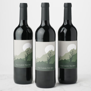 Étiquette Pour Bouteilles De Vin Illustration de la nature du texte personnalisé