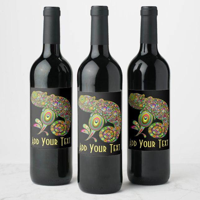 Étiquette Pour Bouteilles De Vin Imaginaire psychédélique de Chameleon (Bouteilles)