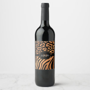 Étiquette Pour Bouteilles De Vin Impression Lepard / Impression Zebra