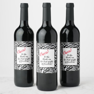 Étiquette Pour Bouteilles De Vin Impression Zèbre noir et blanc
