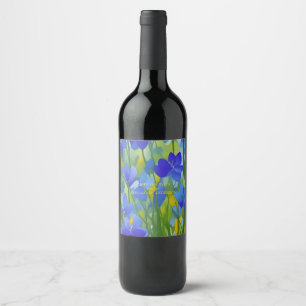 Étiquette Pour Bouteilles De Vin Impressionniste Texas Bluebonnets