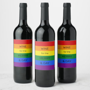 Étiquette Pour Bouteilles De Vin Indicateur Rainbow texte personnalisé