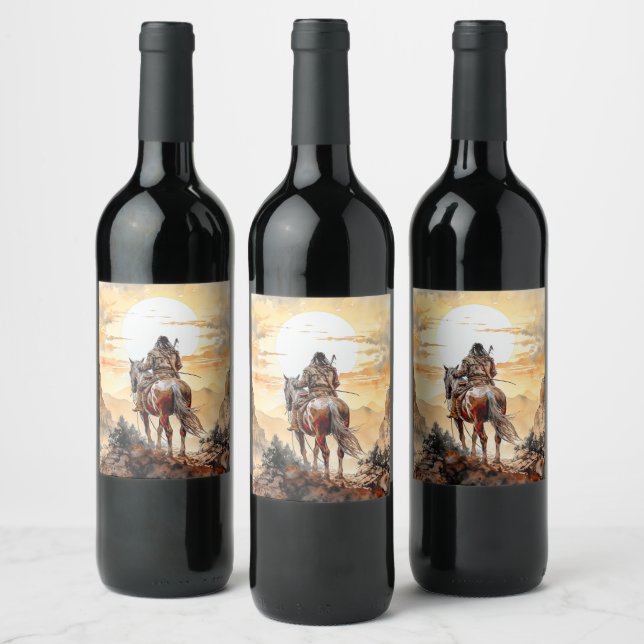 Étiquette Pour Bouteilles De Vin Indien américain (Bouteilles)