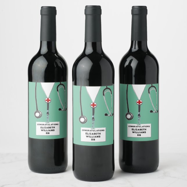 Étiquette Pour Bouteilles De Vin Infirmière Étiquette de vin (Bouteilles)