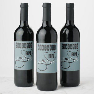 Étiquette Pour Bouteilles De Vin Infirmière inscrite à la RN personnalisée