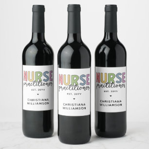 Étiquette Pour Bouteilles De Vin Infirmière sur mesure Praticien NP Infirmière dipl
